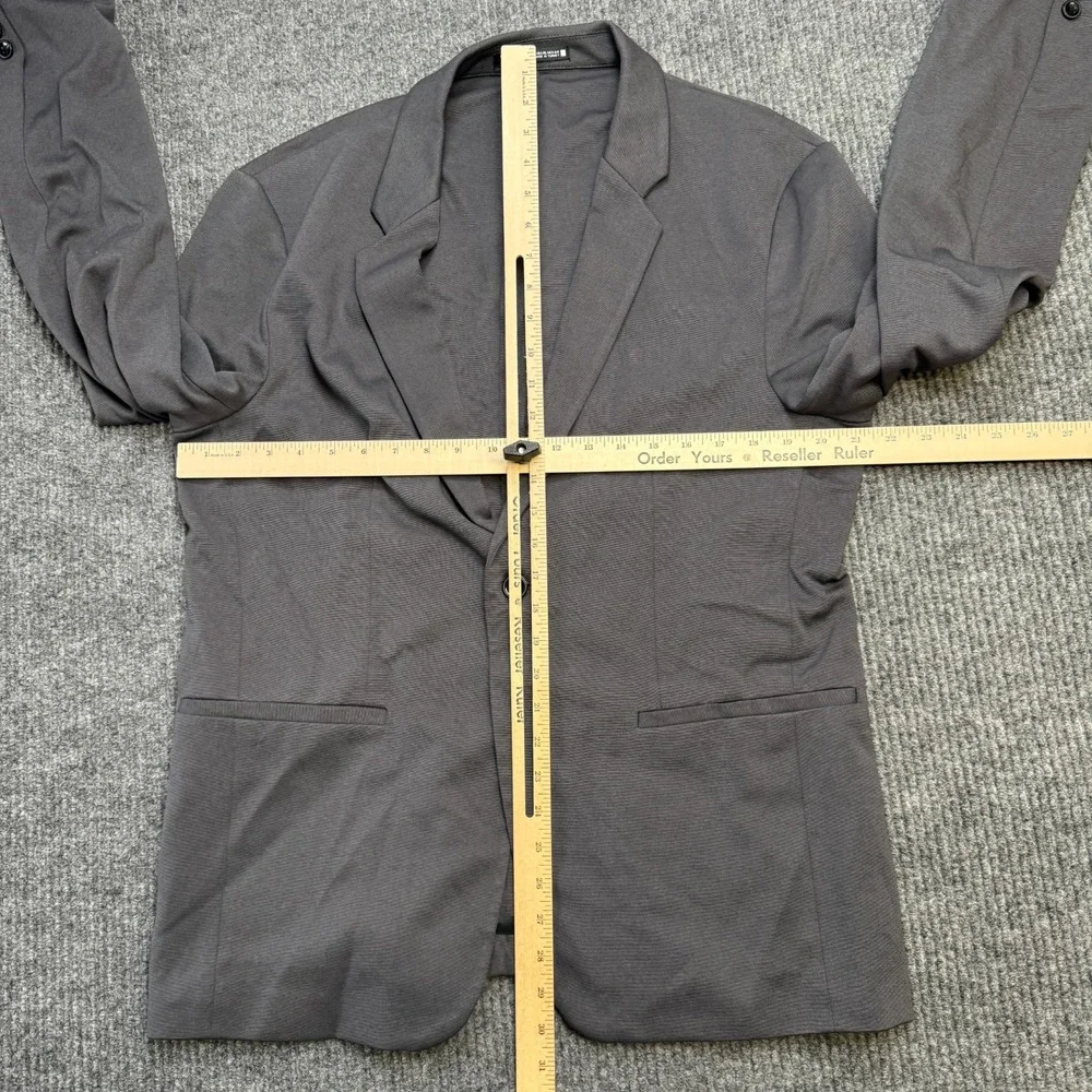 Zara‎ Blazer Mens XL Gray Unstructured Comfort Jacket Knit Stretch One Button